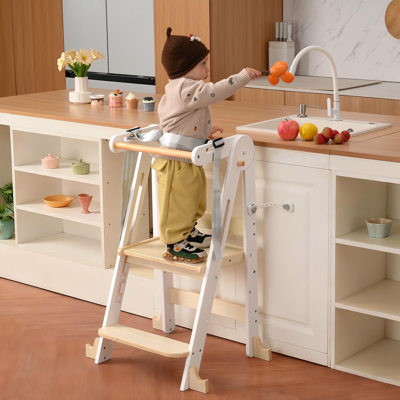 ペーター【ドイツ製・希少】DAHLE ロールアステップ 踏み台 スチール製 Amazon.com: Kids Kitchen Step Stool, Foldable Toddler Tower